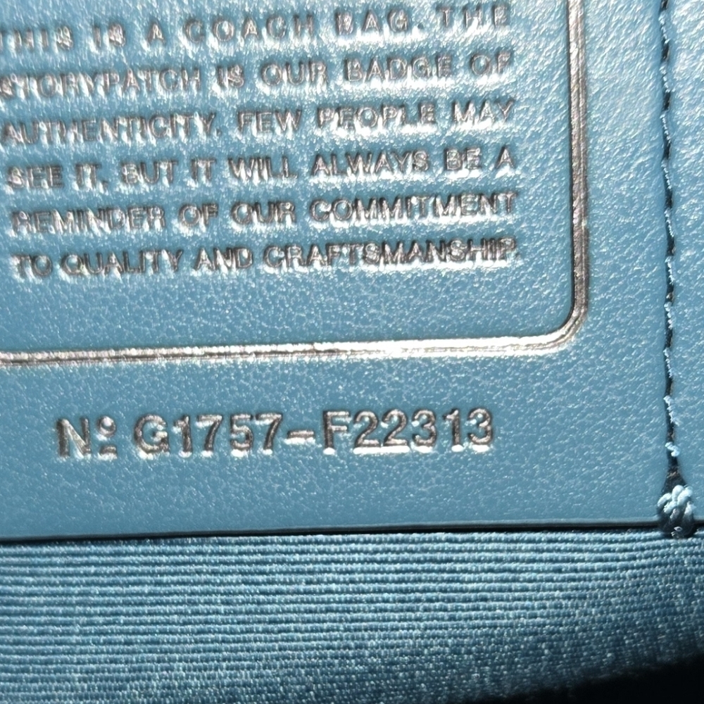 Coach Sierra Metallic Dark Teal Satchel #22313 - Picture 8 of 8